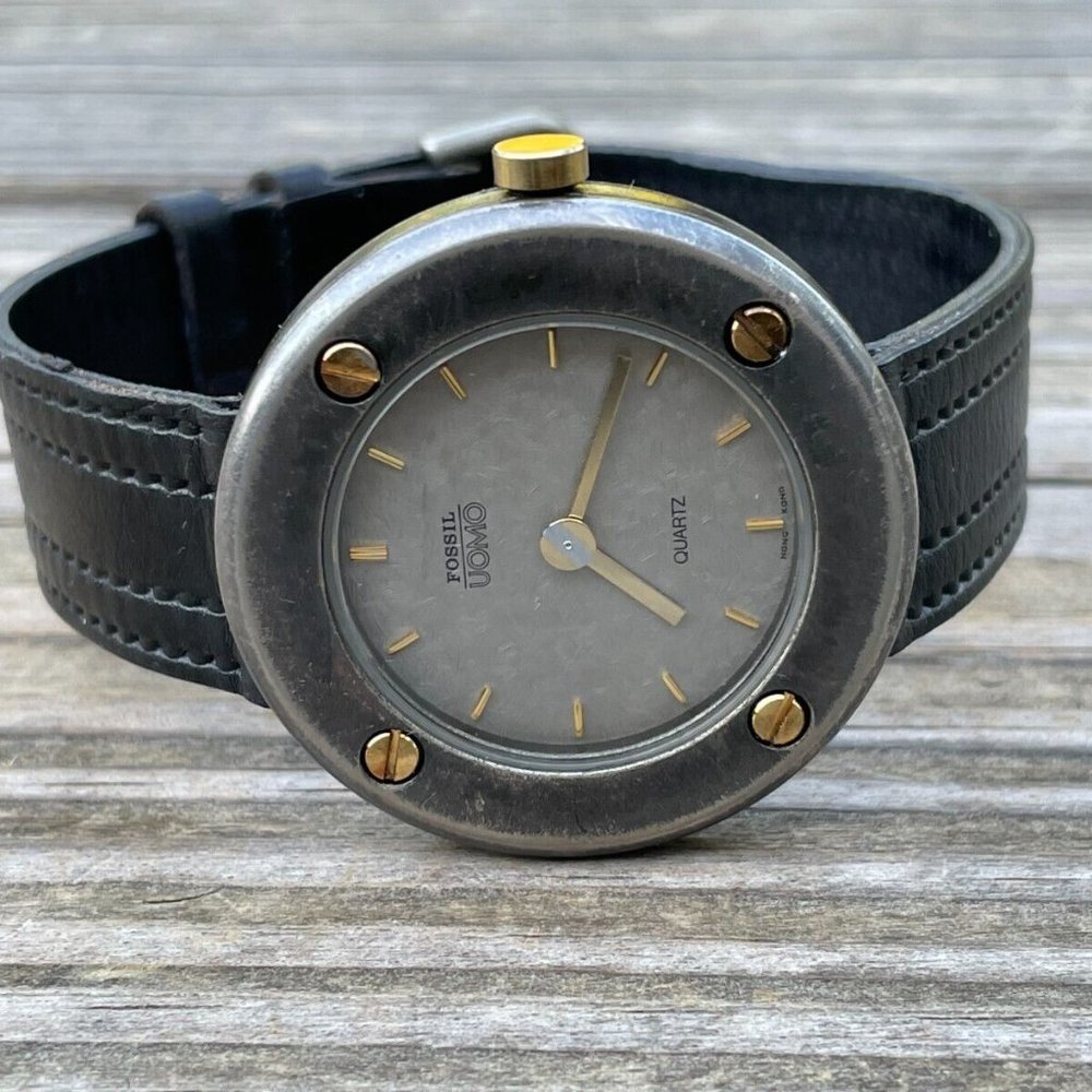 Fossil Men Wrist Watch Analog Black Leather Band Vintage Watch - Picture 8 of 10